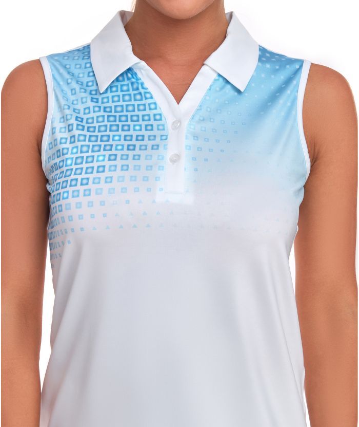 ZITY Women's Sleeveless Button Up Dri Fit Golf Polo Shirt-CUWBP02219