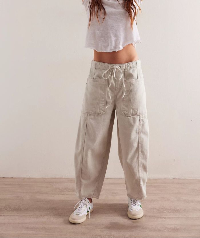 ZITY Women's Multi Pocket Wide Leg Baggy Jeans-DUWJE06167