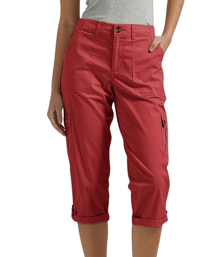 ZITY Women's Solid Color Multi Pocket Three Quarter Pant-DUWCS06170