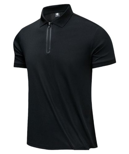 ZITY Men's Casual Slim Fit Quarter Zip Polo Shirt-8337