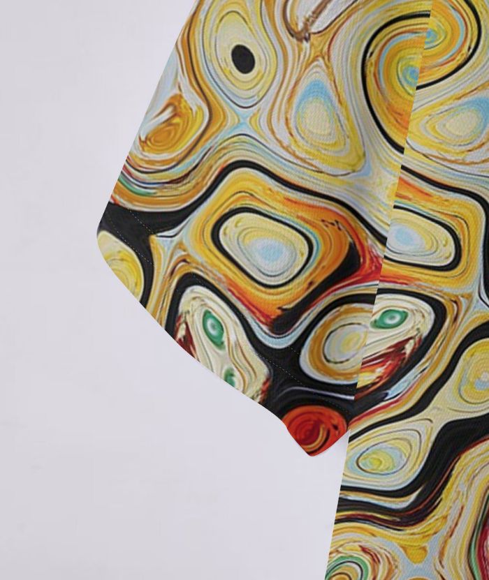 ZITY Men's Colorful Psychedelic Swirl Pattern Polo Shirt