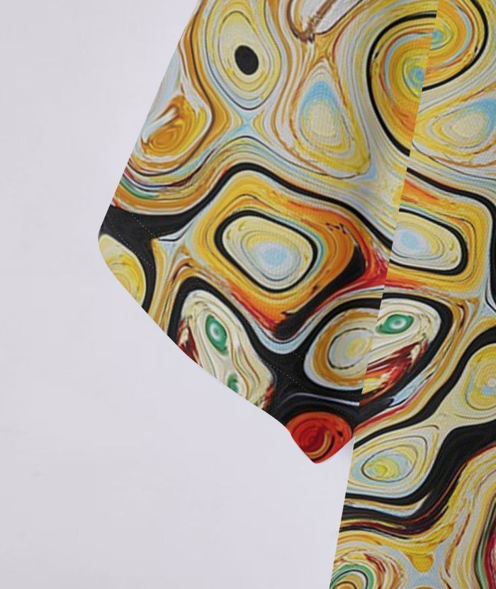 ZITY Men's Colorful Psychedelic Swirl Pattern Polo Shirt