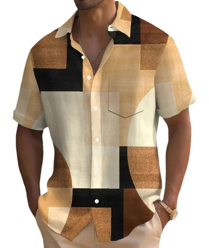 ZITY Men's Chest Pocket Button Up Summer Casual Shirt