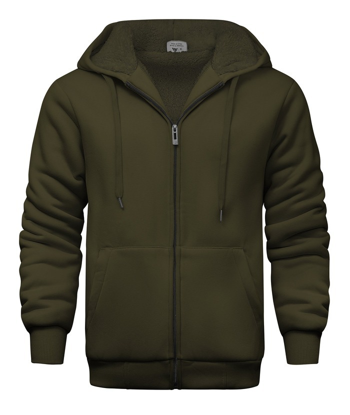 ZITY Men's Zip Solid Fleece Lined Hoodie Jacket-ZPK007270