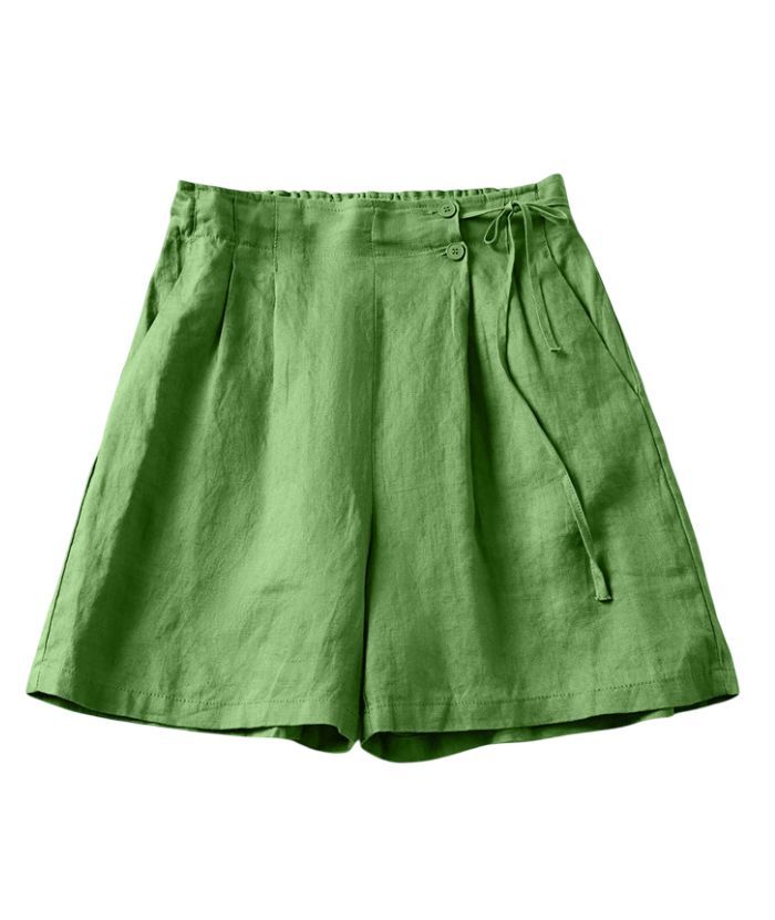 ZITY Women's Retro Casual Linen-Blend Wide Leg Summer Shorts