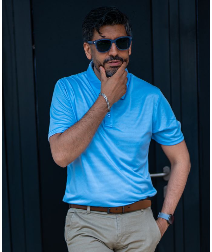 ZITY Men's Button Up Solid Color Slim Fit Polo Shirt-CEMPO05766