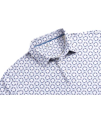 ZITY Men's Button Up Slim Fit Printed Polo Shirt-CUMPO05189