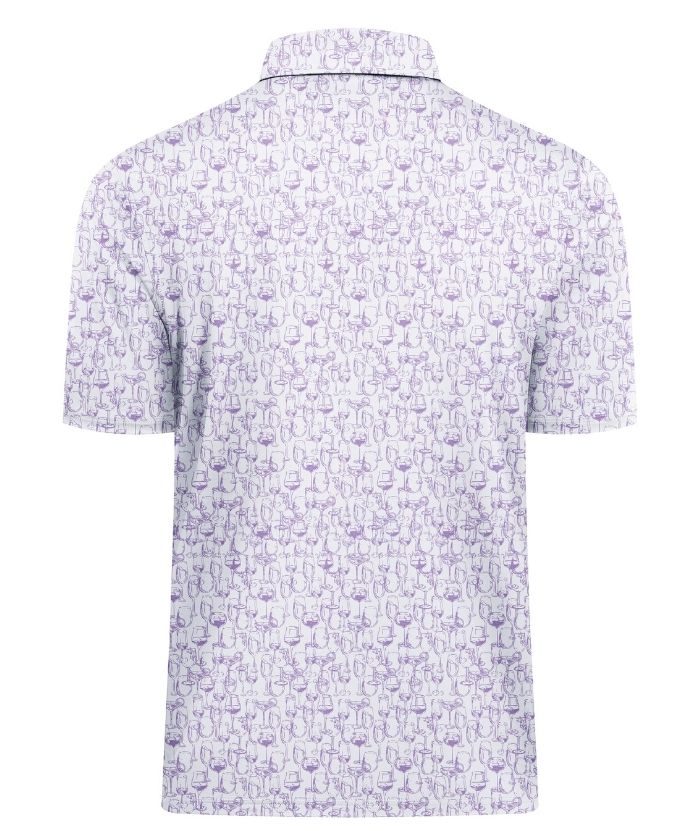 ZITY Men's Button Up Slim Fit Printed Polo Shirt-CUMPO05195