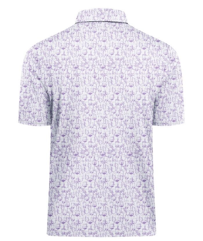 ZITY Men's Button Up Slim Fit Printed Polo Shirt-CUMPO05195