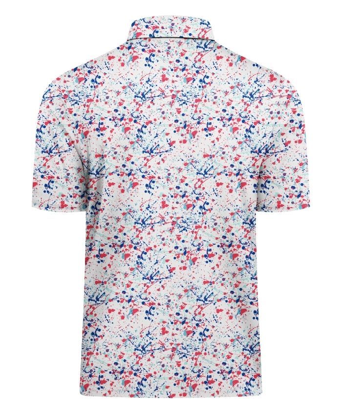 ZITY Men's Button Up Slim Fit Printed Polo Shirt-CUMPO05195