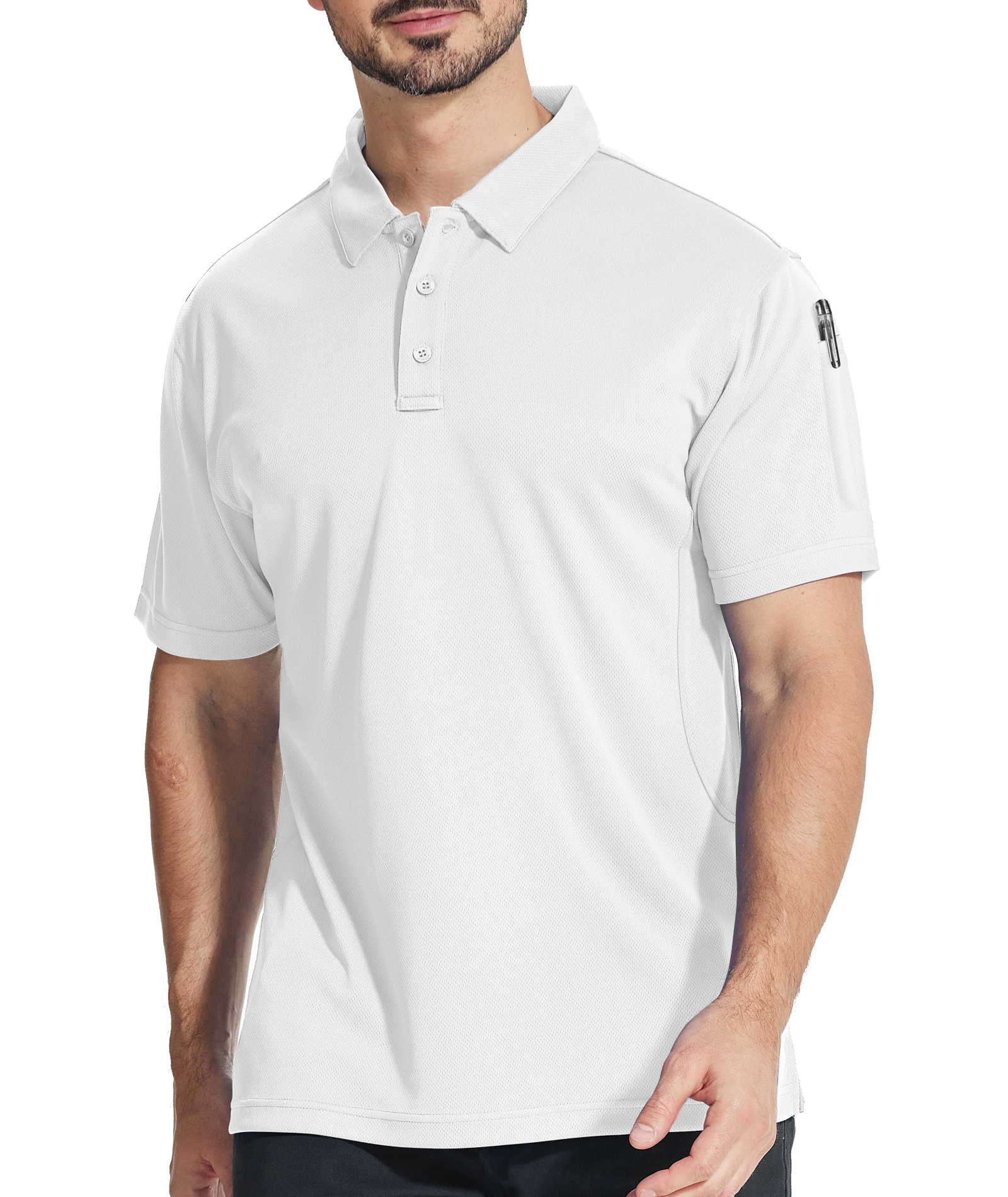 ZITY Men's Slim Fit Button Up Golf Polo Shirt-CUMPO03930