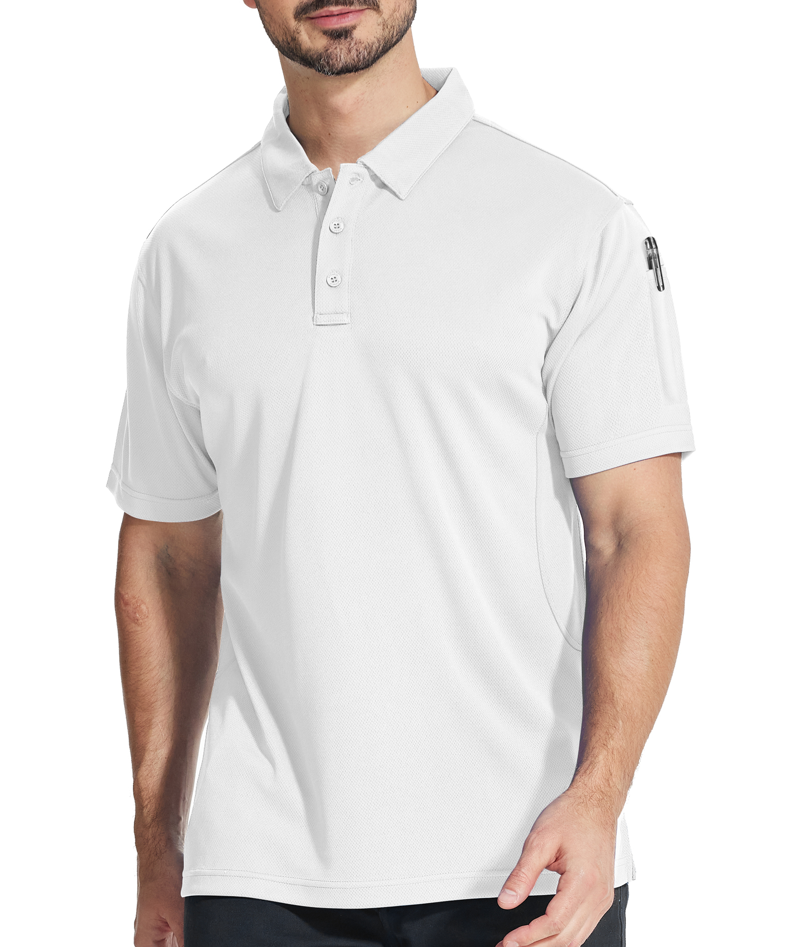 ZITY Men's Slim Fit Button Up Golf Polo Shirt-CUMPO03930