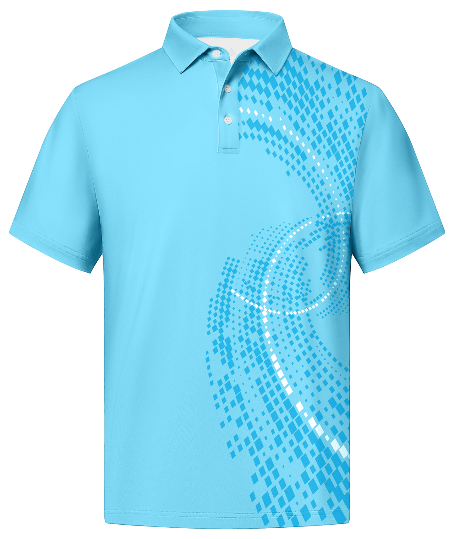 ZITY Men's Button Up Dri Fit Print Polo Shirt-CUMPO02480