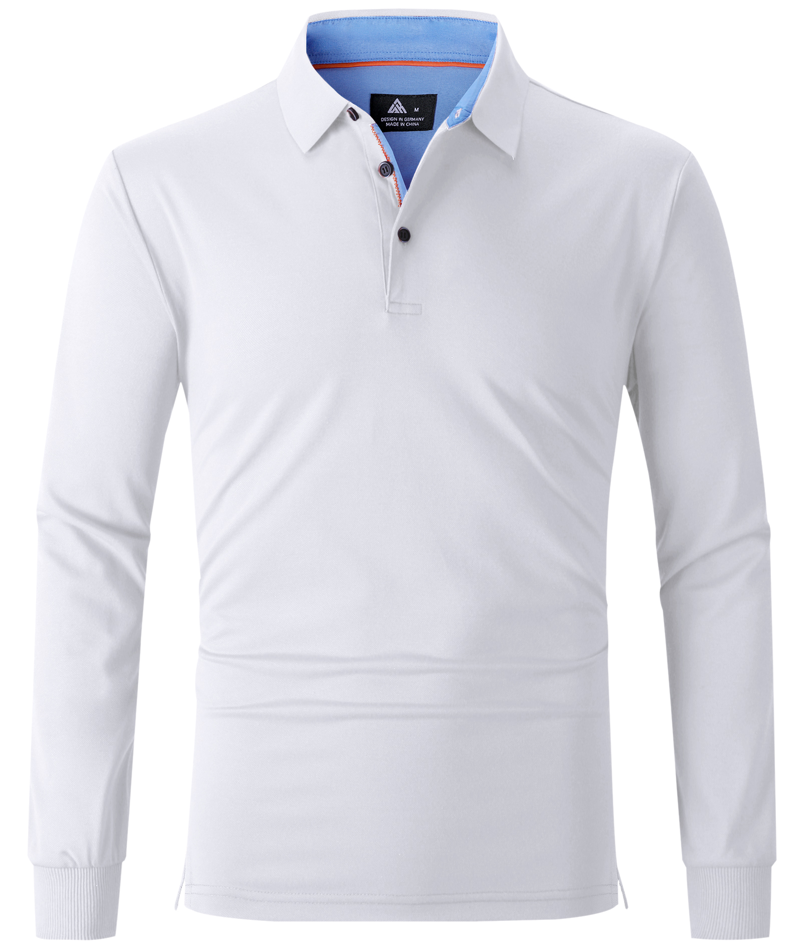 ZITY Men's Button Up Dri Fit Long Sleeve Polo Shirt-CFMPO00095