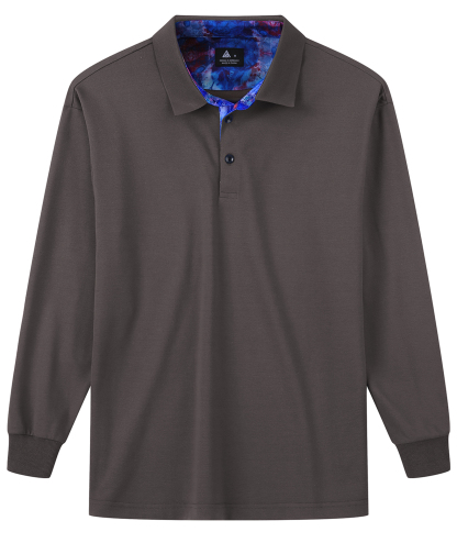 ZITY Men's Button Up Long Sleeve Dri Fit Polo Shirt-CFMPO00163