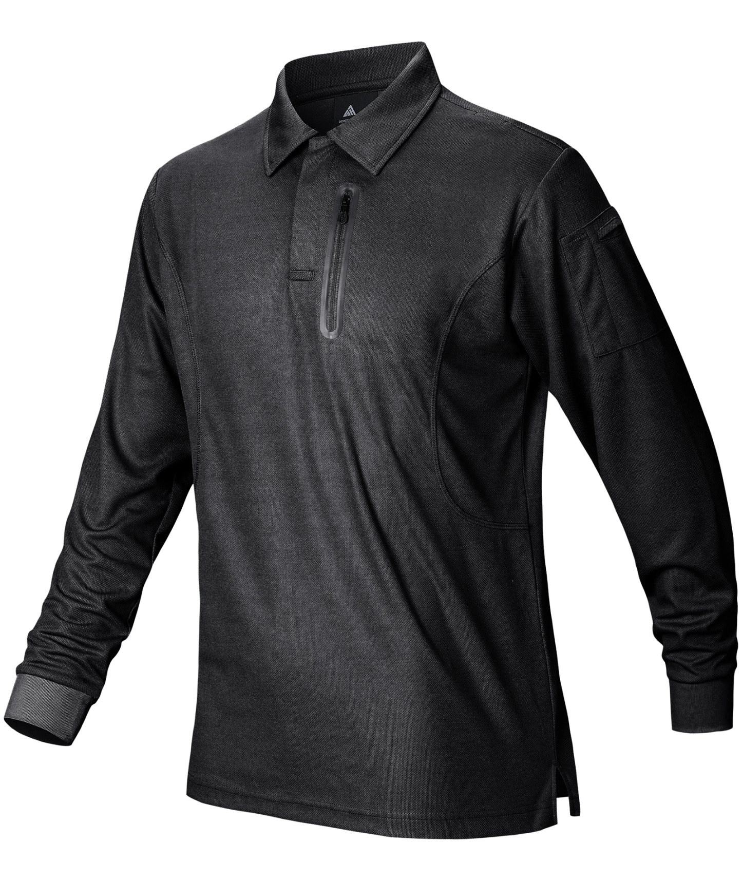 ZITY Men's Zipper Pocket Long Sleeve Polo Shirt-CFMPO00043