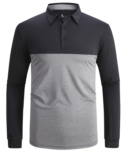 ZITY Men's Long Sleeve Moisture Wicking Polo Shirt-CFMLP00007