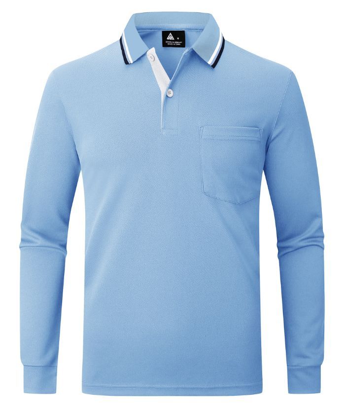 ZITY Men's Dri Fit Long Sleeve Golf Polo Shirt-CEMLP06139