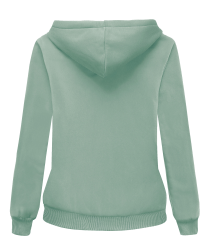 ZITY Women's Long Sleeve Solid Color Fleece Hoodie-ASJH700006