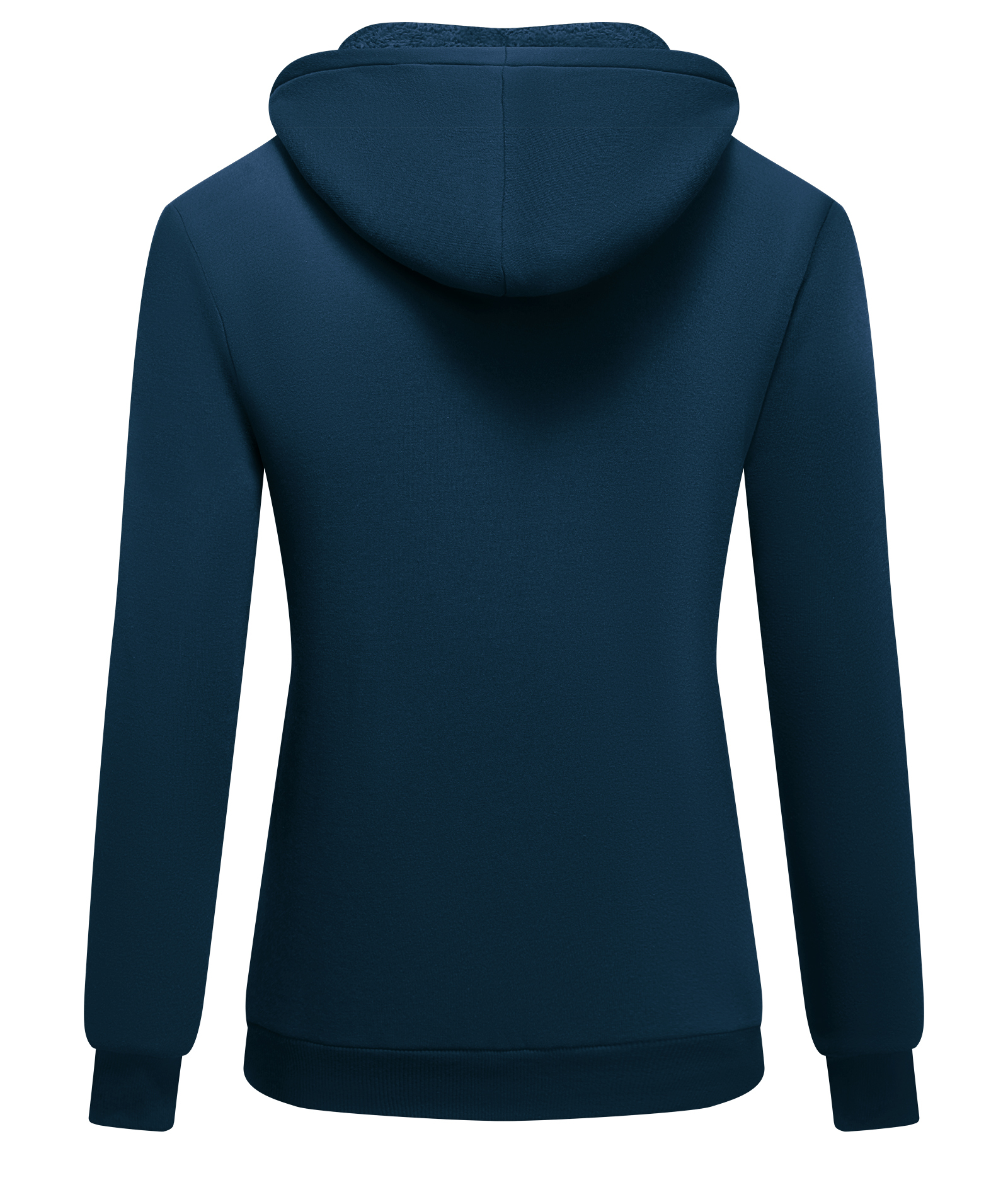 ZITY Women's Solid Color Full Zipper Warm Fleece Hoodie-CUWFH01718