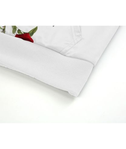 ZITY Women's Full Zipper Floral Print Fleece Hoodie-CUWFH01413