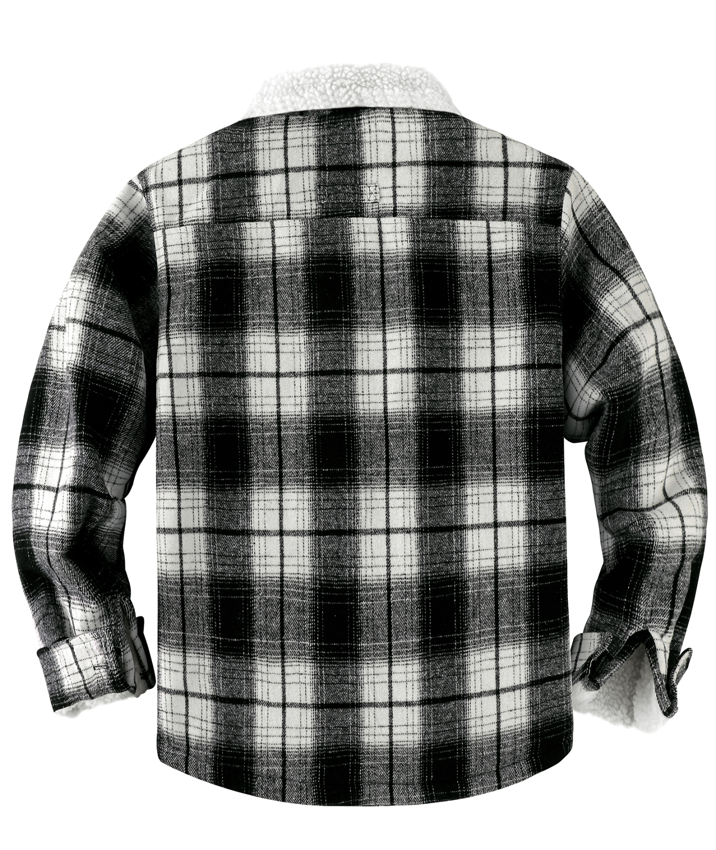 ZITY Men's Long Sleeve Full Zipper Plaid Fleece Shirt-CUMJA04084