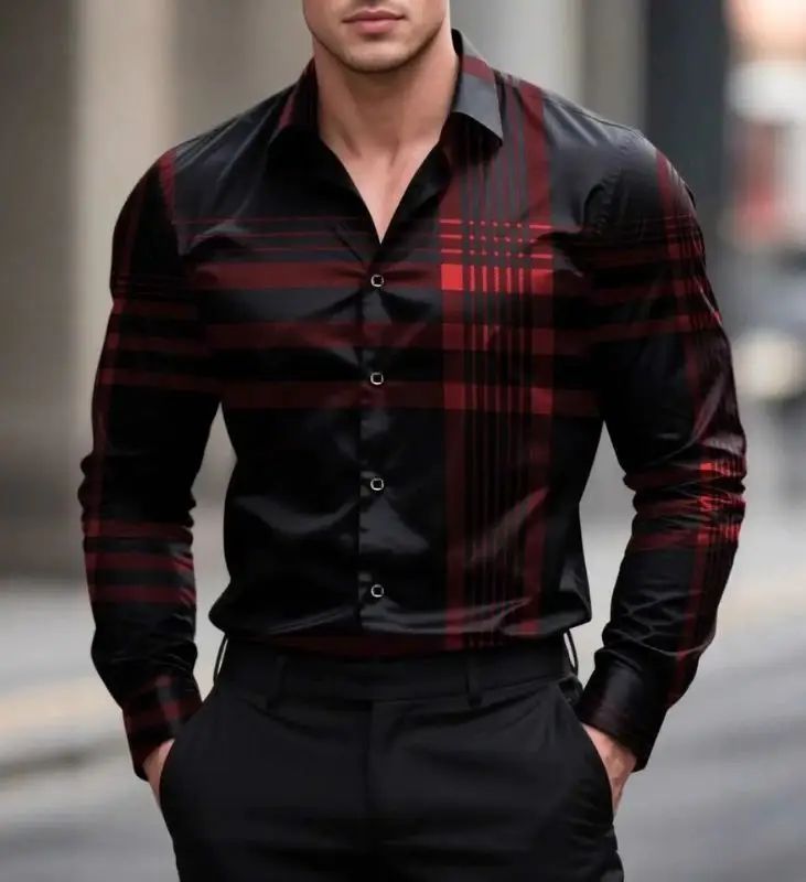 Men's Fashion Shirt 3D Printed Slim Fit Long Sleeve Wear | Zitysports