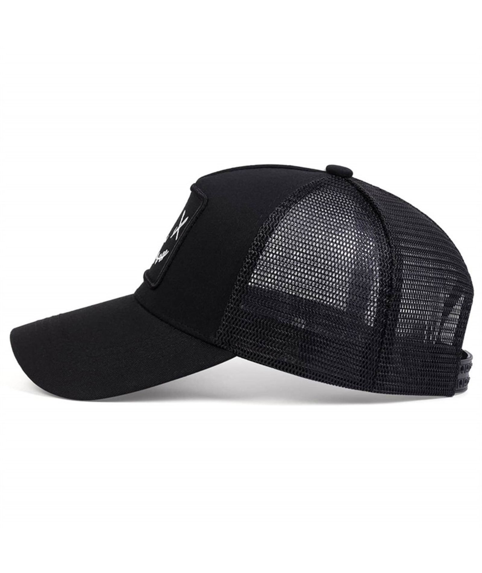 ZITY Mens Embroidered Smiley Face Adjustable Mesh Trucker Hat Casual Streetwear Cap