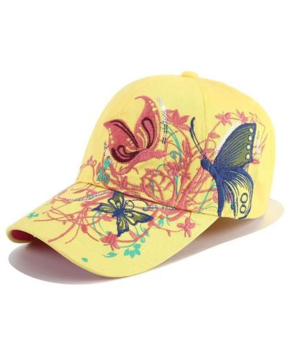 ZITY Womens Embroidered Butterfly Sequin Baseball Caps Adjustable Cotton Summer Hats