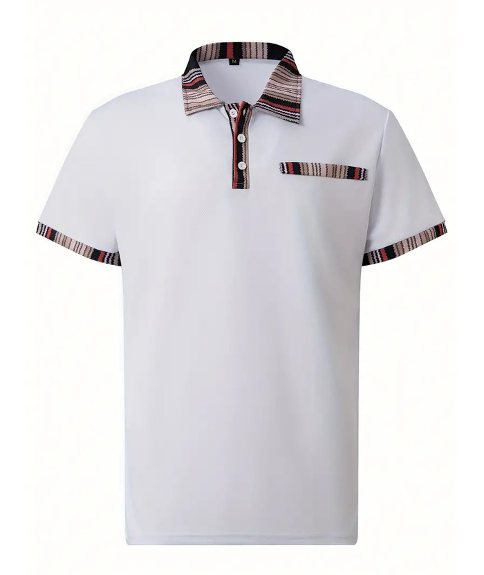 ZITY Men's Striped Collar Golf Polo Shirt-ZPK010465 | Zitysports