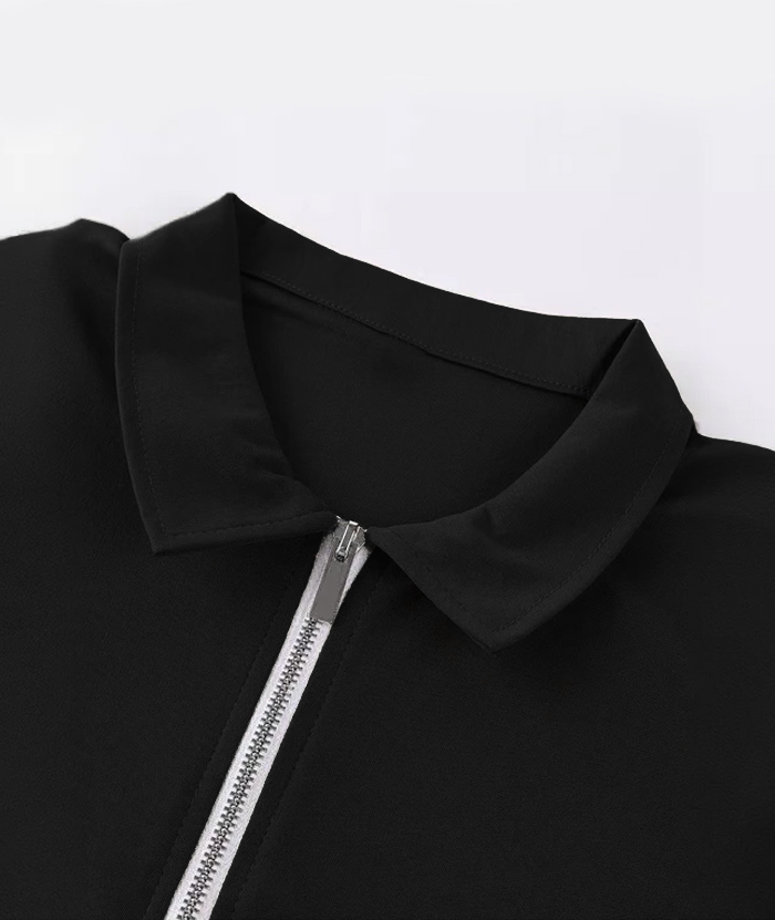 ZITY Men's Quarter Zip Polo Shirt-ZPK010448 | Zitysports