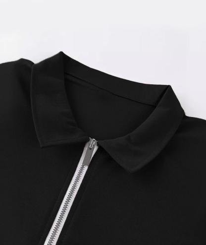 ZITY Men's Quarter Zip Polo Shirt-ZPK010448 | Zitysports