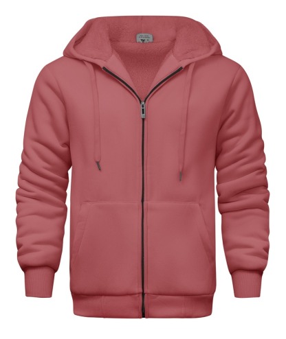 ZITY Men's Zip Solid Fleece Lined Hoodie Jacket-ZPK007270