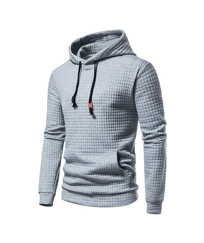 ZITY Men's Long Sleeves Adjustable Drawstring Waffle Hoodie-ZPK007590 | Zitysports
