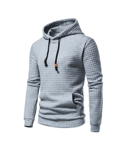 ZITY Men's Long Sleeves Adjustable Drawstring Waffle Hoodie-ZPK007590 | Zitysports