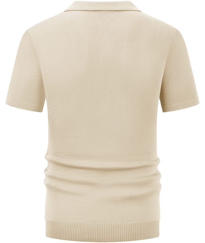 ZITY Men's Knit Polo Shirt Vintage Summer Casual Shirt Pullover-RV57F74625705|Zitysports