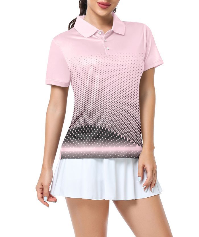 ZITY Women's Tennis Button-Up Short Sleeve Fast Dry Polo Shirt-ZPK001220 | Zitysports