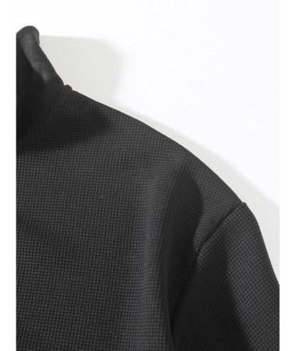 ZITY Men's Stand Collar Solid Color Long Sleeve Sweatshirt-DUMHD04896 | Zitysports