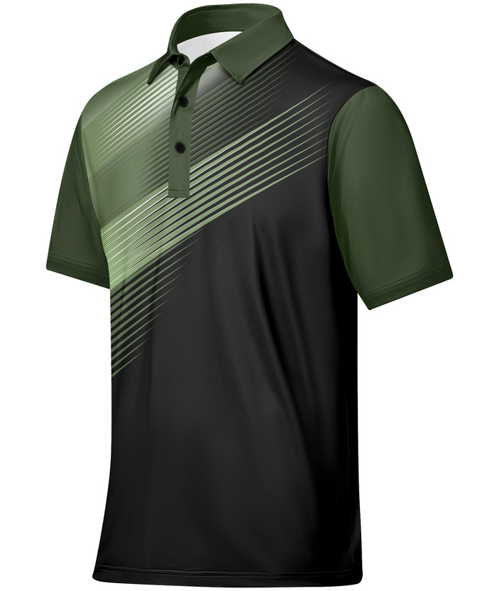 ZITY Men's Moisture Wicking Quick Dry Short Sleeve Print Golf Polo Shirt-APOH700045 | Zitysports