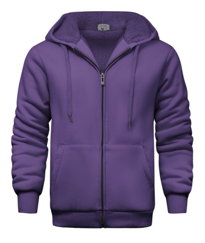 ZITY Men's Zip Solid Fleece Lined Hoodie Jacket-ZPK007270