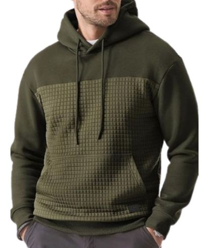 ZITY Men's Fleece Waffle Block Hoodie-DUMFH04921|Zitysports