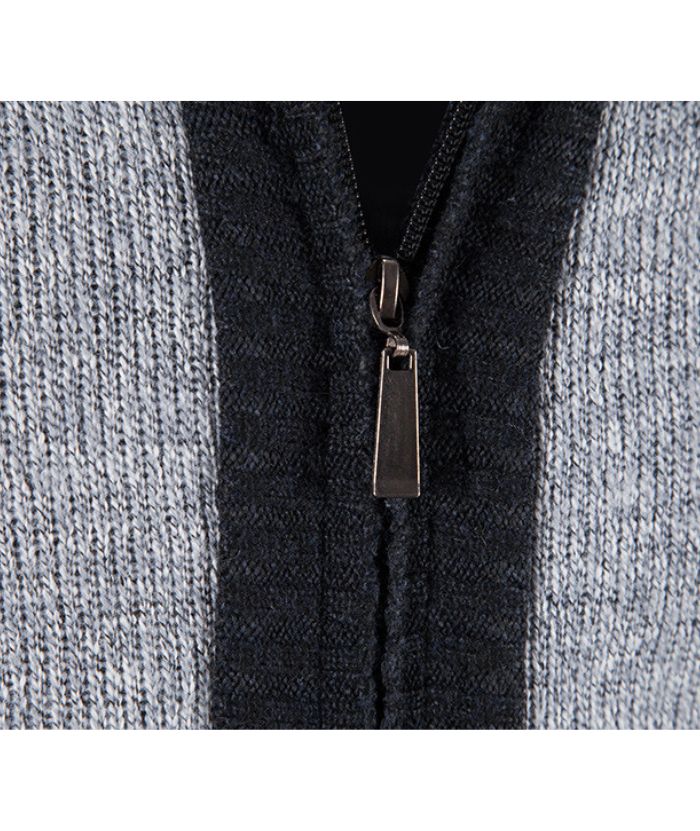 ZITY Men's Knitted Long Sleeve Full Zip Up Plus Size Casual Hoodie-DUMSW05059|Zitysports