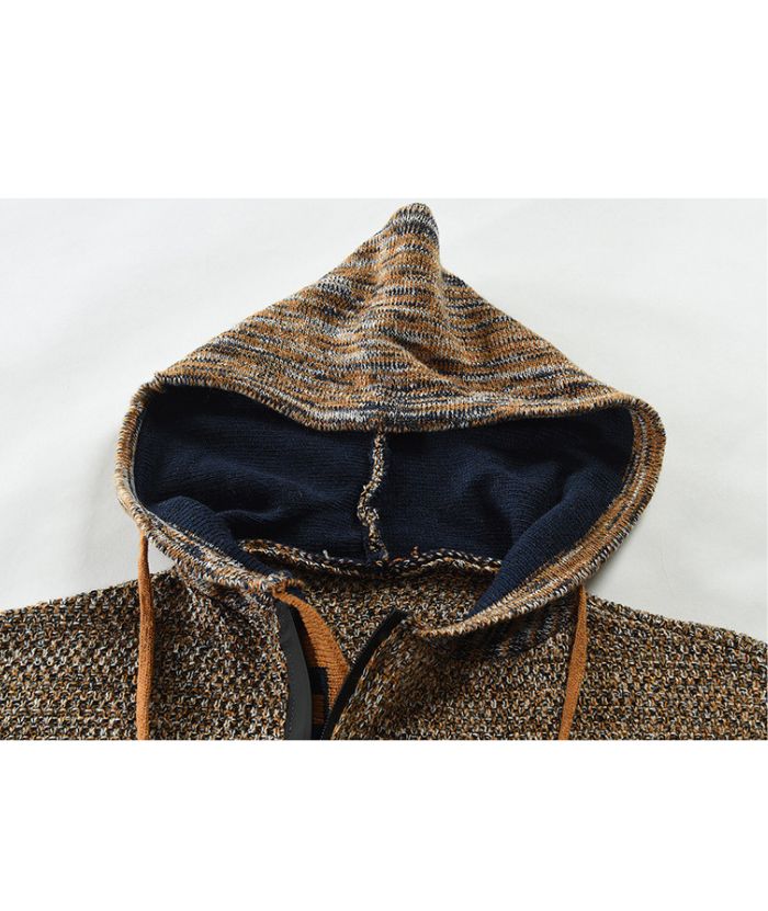 ZITY Men's Cotton Long Sleeve Knitted Half Zip Up Hoodie-DUMHD05063|Zitysports