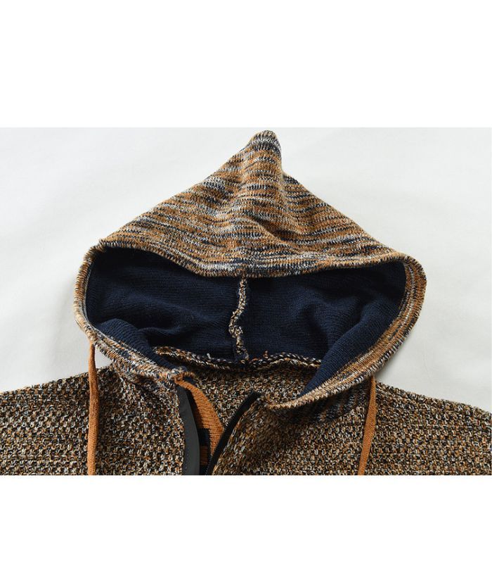 ZITY Men's Cotton Long Sleeve Knitted Half Zip Up Hoodie-DUMHD05063|Zitysports