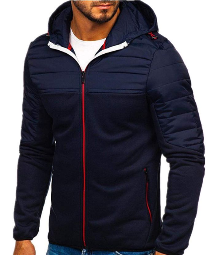ZITY Men's Full Zip Casual Drawstring Long Sleeve Hoodie with Pockets-DUMFH05112|Zitysports