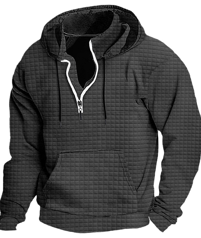 ZITY Men's Trendy Fashion Waffle Knit Sweatshirt Hoodie-DUMFH04886|Zitysports