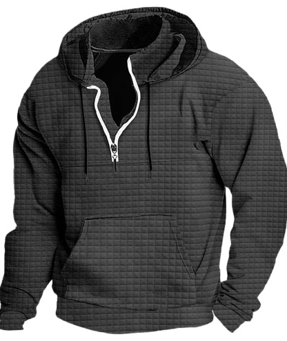 ZITY Men's Trendy Fashion Waffle Knit Sweatshirt Hoodie-DUMFH04886|Zitysports