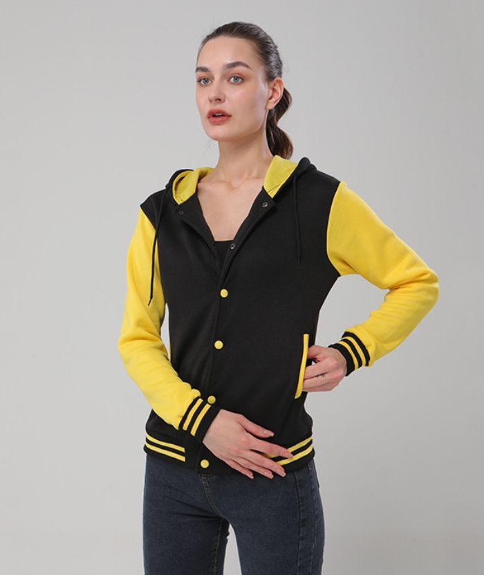 ZITY Women's Plus Size Long Sleeve Button Up Casual Hoodie-DUWHD05075|Zitysports