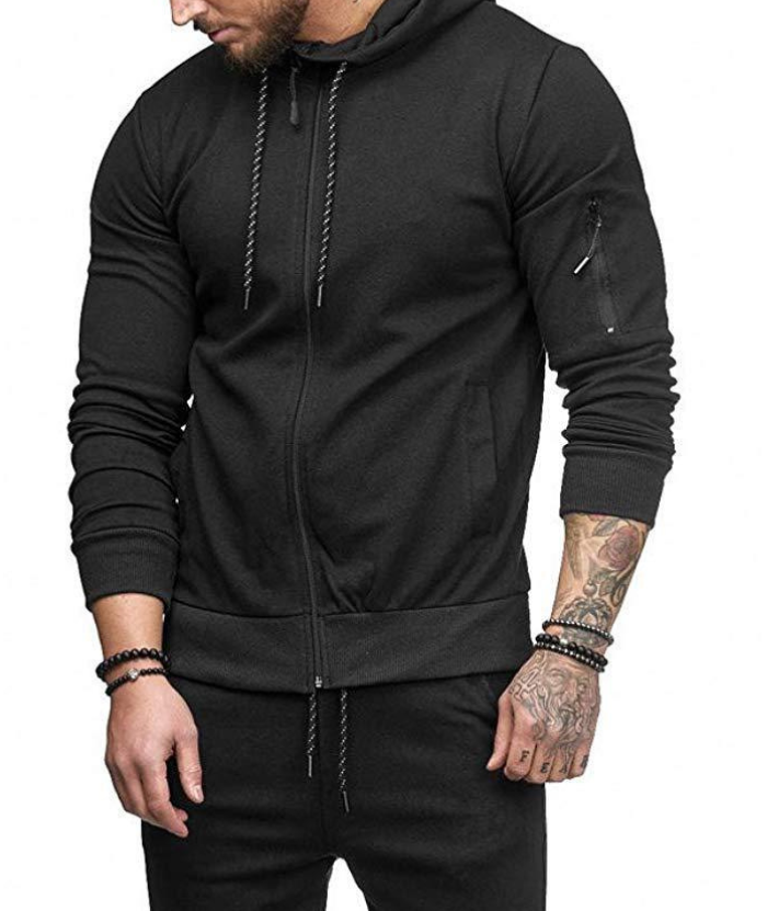 ZITY Men's Slim Fit Sportswear Autumn Hooded Sweater Suit-DUMFH04991|Zitysports