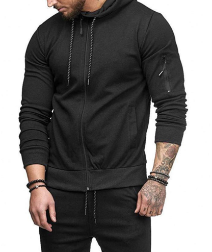 ZITY Men's Slim Fit Sportswear Autumn Hooded Sweater Suit-DUMFH04991|Zitysports